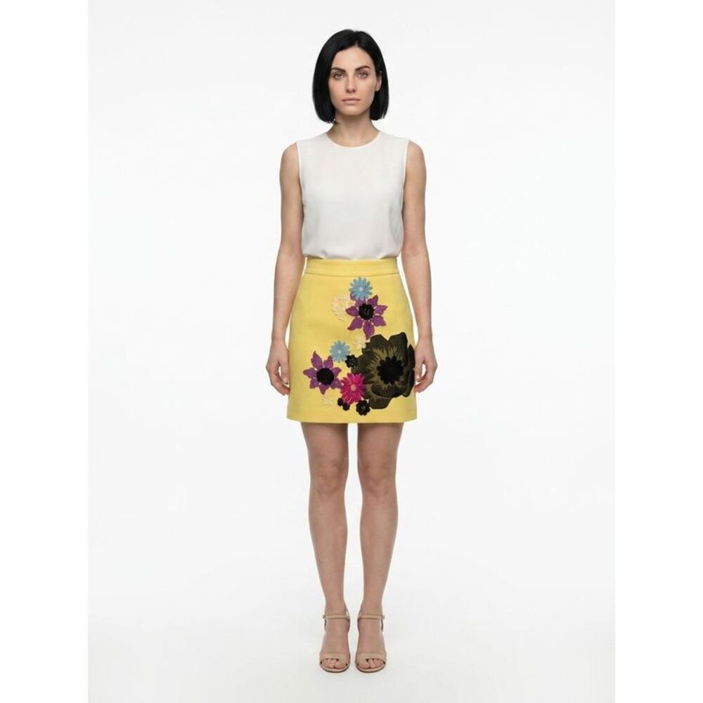 Dolce & Gabbana Yellow Wool Mini Women's Skirt